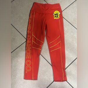Zumba Fitness Red Leggings with Yellow Accents
